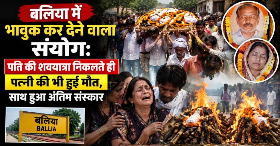 बलिया में पति की शवयात्रा निकलते ही पत्नी की मौत और दोनों का साथ अंतिम संस्कार