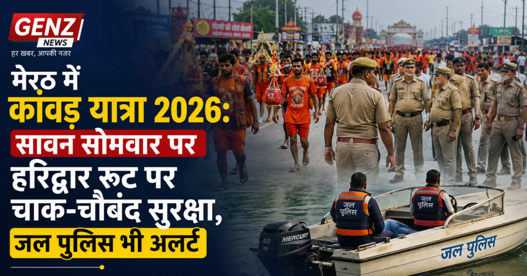मेरठ में कांवड़ यात्रा 2026: सावन सोमवार पर हरिद्वार रूट पर चाक-चौबंद सुरक्षा, जल पुलिस भी अलर्ट
